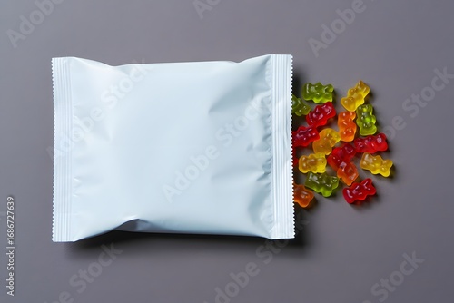 White Snack Pouch with Gummy Bears
