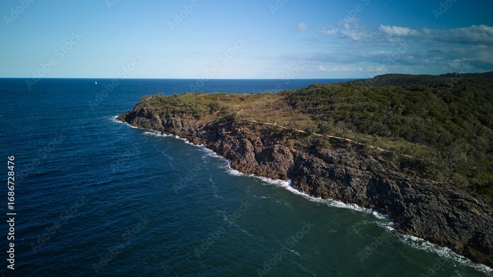 Fototapeta premium Rugged Coastline with Blue Ocean
