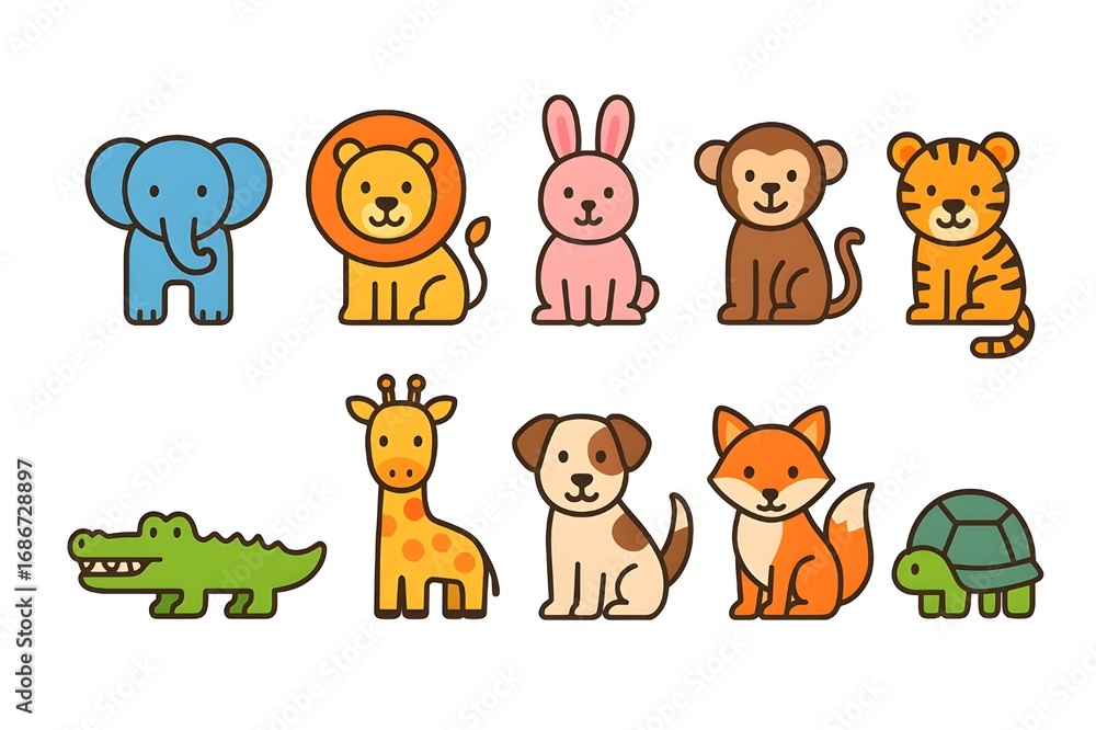 Fototapeta premium set of animals icons