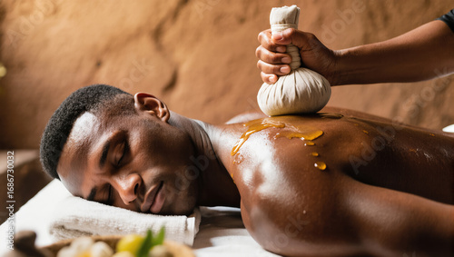 Relaxing spa experience with ayurvedic massage in tranquil setting for wellness and relaxation.