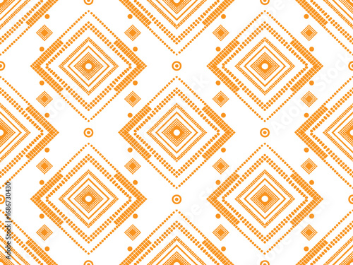 Orange Geometric Seamless Pattern Design