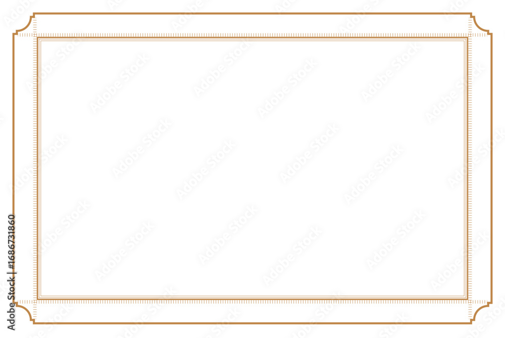 Fototapeta premium Minimalist Gold Rectangle Line Frame Border. 934