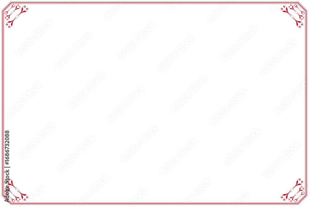 Obraz premium Minimalist Red Rectangle Line Frame Border. 939