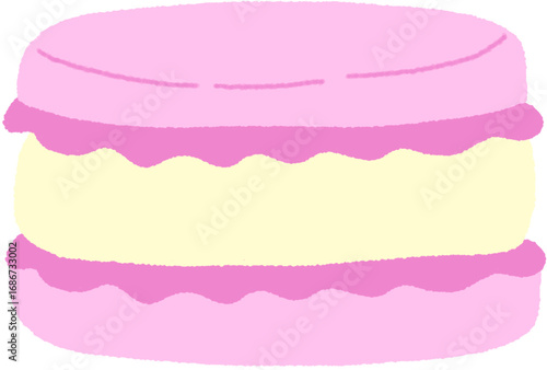 pink cake isolated on white macarong