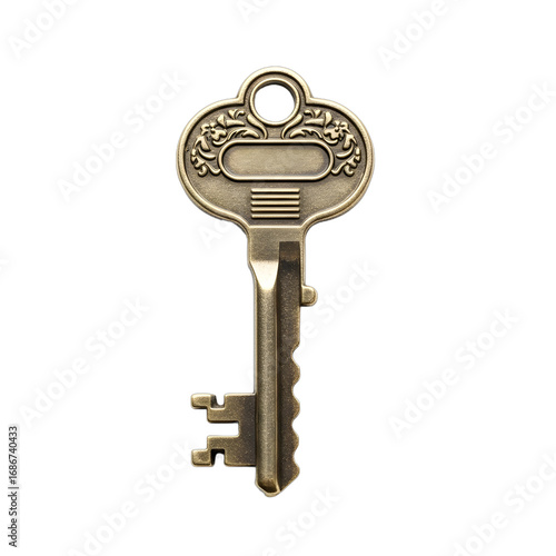 Wallpaper Mural Detailed antique brass key object, beautifully crafted and isolated on a transparent background, evoking mystery and classic elegance Torontodigital.ca