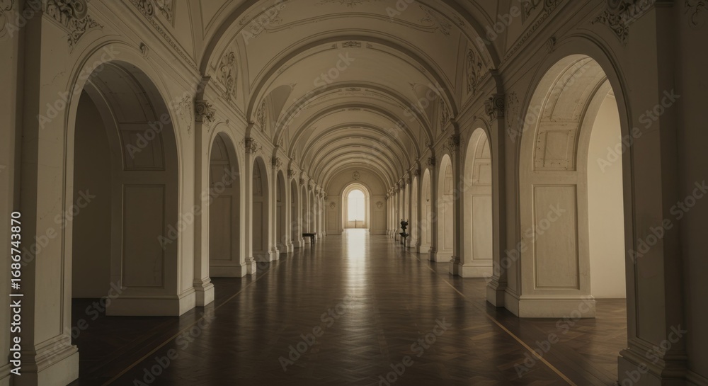 Obraz premium Empty majestic gallery corridor
