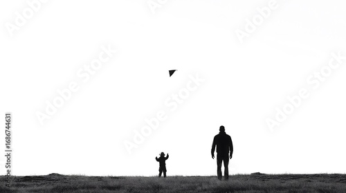 Playing with a kite in the open field on a bright day