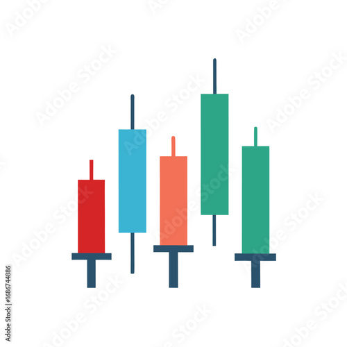 Colorful stock market candlestick chart finance trading