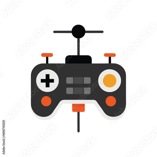 Flat design drone controller with propellers Keywords: drone, controller, remote, joystick
