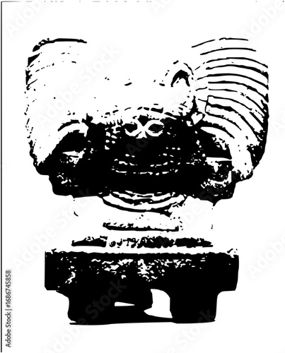 Ancient Egyptian Pharaoh bust with iconic headdress and regal presence, symbolizing history and power.