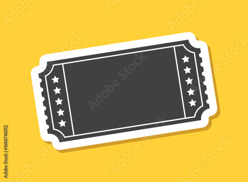 Ticket sticker icon in flat style. Coupon vector illustration on isolated background. Admit one sign business concept.