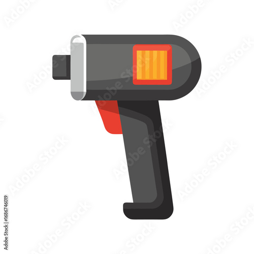 Flat Design Infrared Thermometer Gun Icon Keywords: thermometer, infrared, temperature, gun