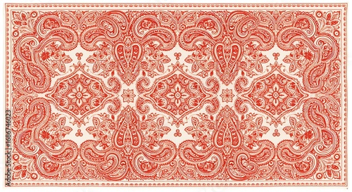 Ornate red paisley pattern design