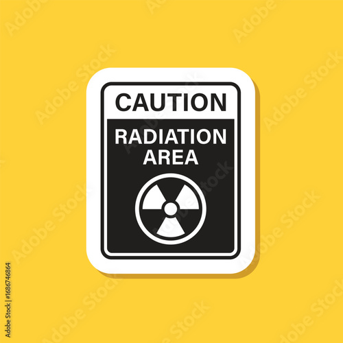 Radioactive material sticker icon in flat style. Radiation danger vector illustration on isolated background. Caution sign business concept.
