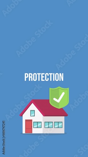 Wallpaper Mural House with a protective shield. For security concepts, protection of private property. Insurance, mortgage, credit.	 Torontodigital.ca