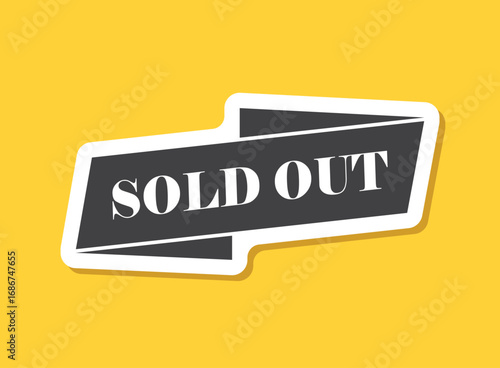 Sold out banner sticker icon in flat style. Sale label vector illustration on isolated background. Sold sign business concept.