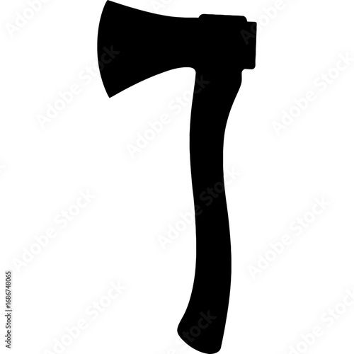 Black vector silhouette of hatchet
