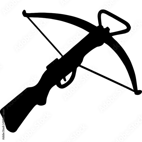 Black crossbow vector silhouette