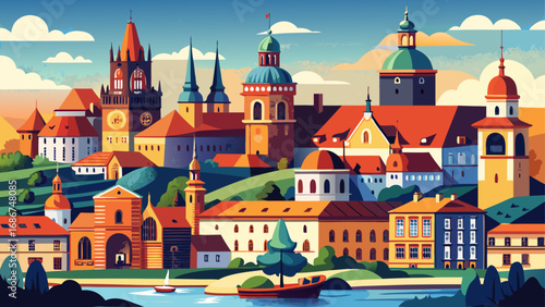 Kraków’s Historic Centre, Poland preserves Gothic spires, Renaissance courtyards, and medieval walls, with the grand Market Square and Wawel Castle reflecting centuries of Central European cultural ex