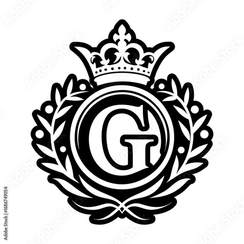 Letter g monogram in filled style