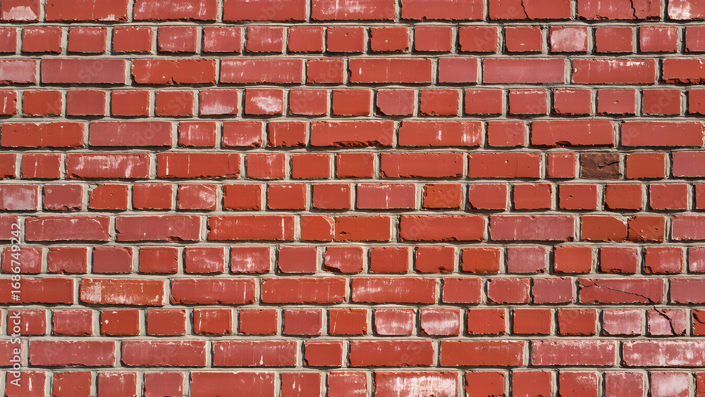 Obraz premium Faded red old worn brick wall texture background. Vintage effect