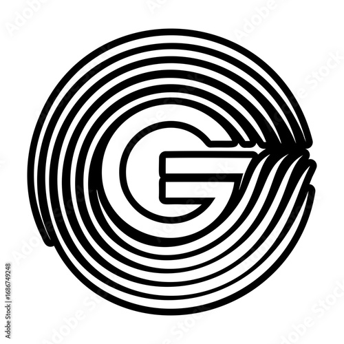 Letter g monogram in filled style