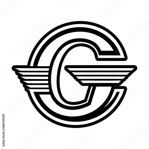 Elegant g symbol designed in solid style