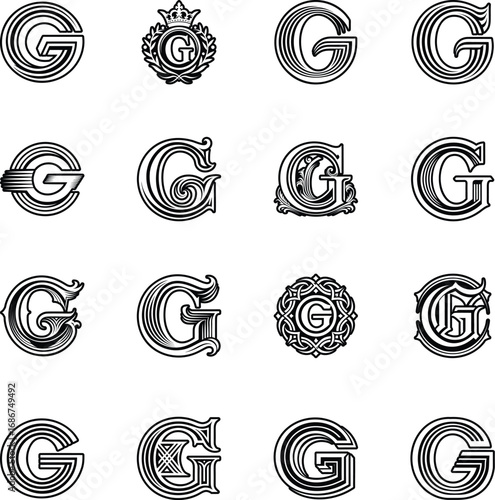 Creative letter g logo designed in glyph style