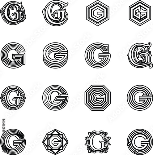 Creative letter g logo designed in glyph style