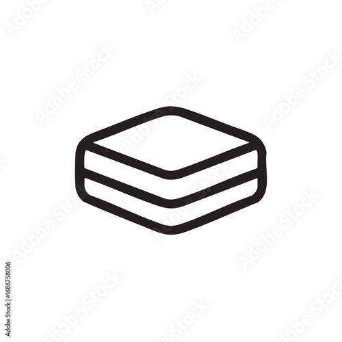  A line drawing of a square wafer cookie.
