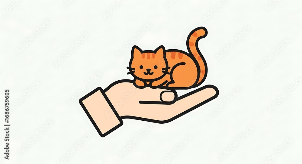 Obraz premium Cute Kitten in Caring Hands.