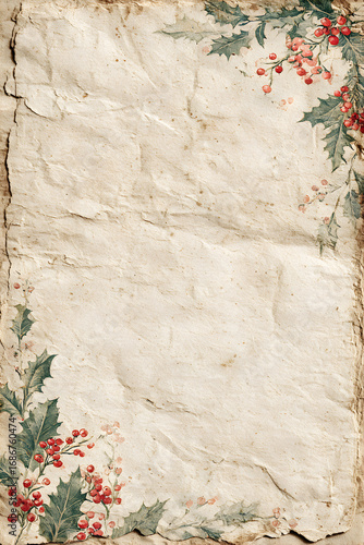 Vintage Christmas Journal Page – Vintage Snow — Neutral Palette #067