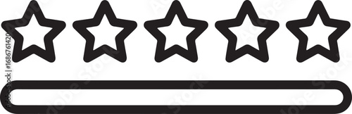 Simple line drawing rating bar with four stars indicating feedback and approval silhouette