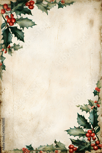Vintage Christmas Journal Page – Sheet Music Texture — Classic Look #135