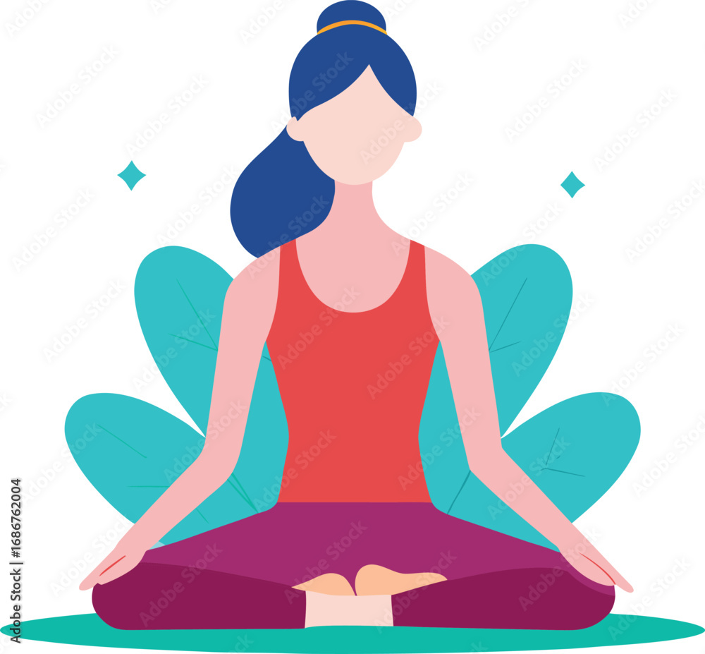 custom made wallpaper toronto digitalWoman meditating in lotus pose surrounded by nature elements