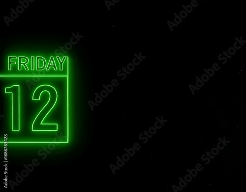 Neon green calendar icon on black background