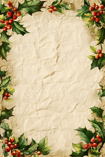 Vintage Christmas Journal Page – Soft Snowfall — Deckled Edge #193