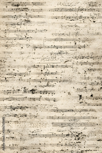 Vintage Christmas Journal Page – Sheet Music Texture — Subtle Grunge #207