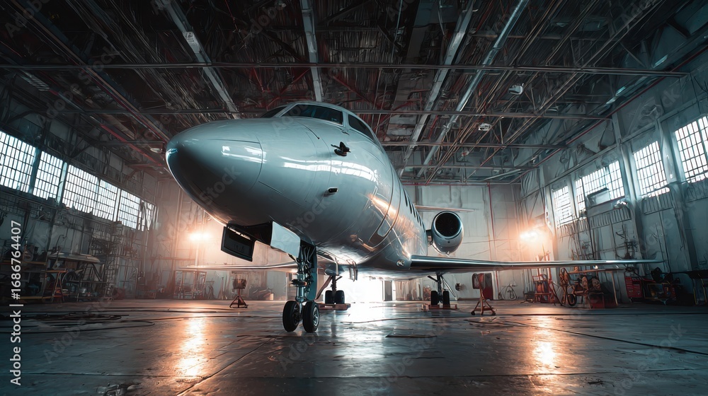 Fototapeta premium private jet hangar interior view
