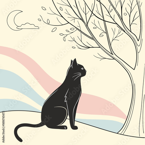 cat on a branch