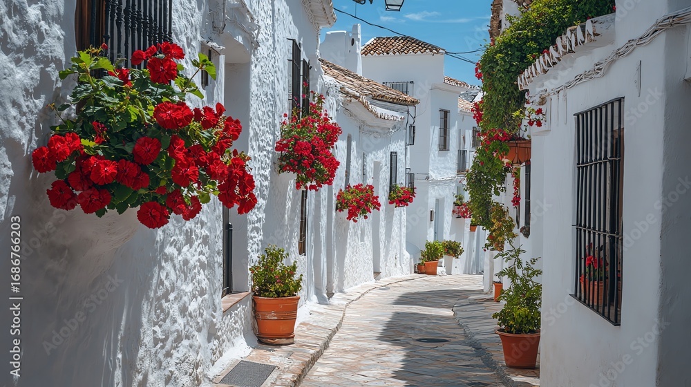 Fototapeta premium street in the village of crete greece