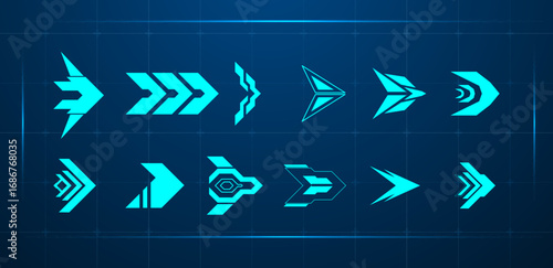 Futuristic arrow blue. Vector illustration