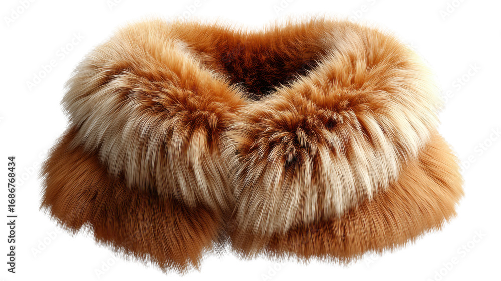 Obraz premium Luxe Fox Fur Accent: A luxurious fox fur collar, displaying a rich blend of warm brown hues. The soft texture creates an aura of elegance. 