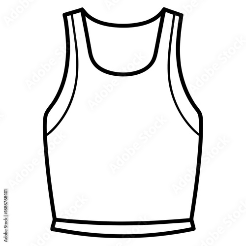 Sleeveless Shirt Outline Vector Design