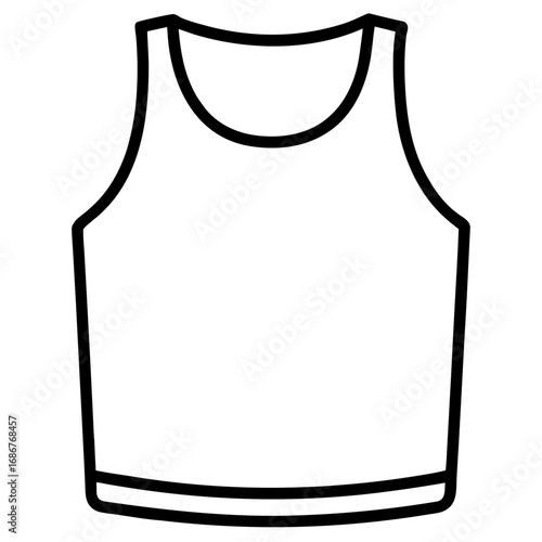 Sleeveless Shirt Outline Vector Design