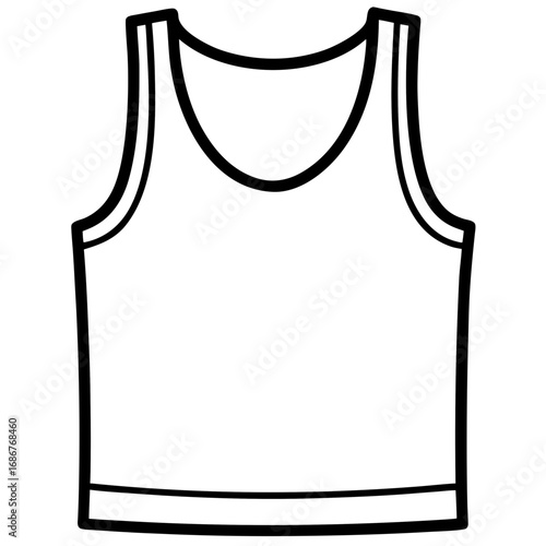 Sleeveless Shirt Outline Vector Design