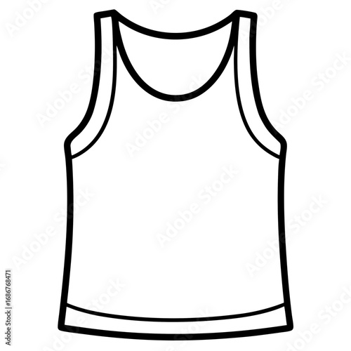 Sleeveless Shirt Outline Vector Design