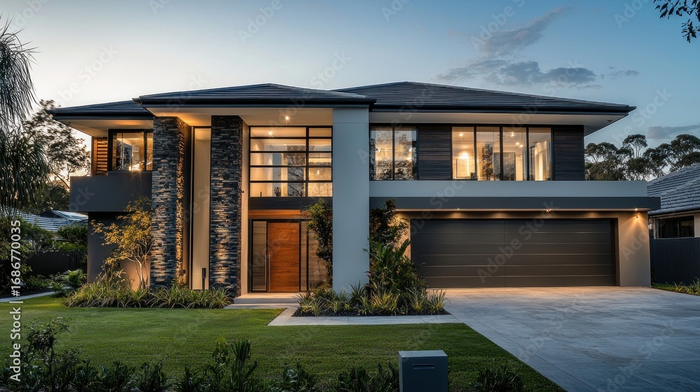 Fototapeta premium Modern home exterior