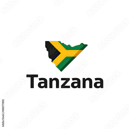 Free Download A stylized map of Tanzania, overlaid with the Jamaican flag - GFXLoad