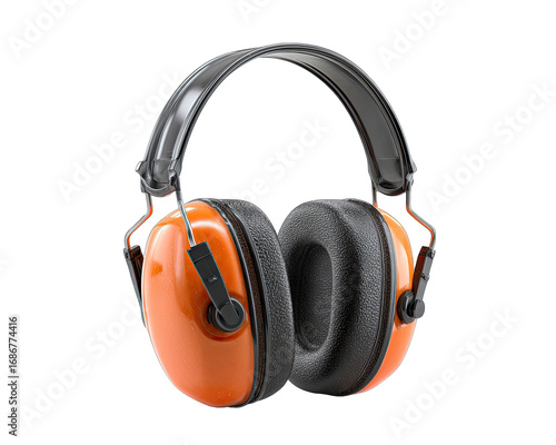 Orange safety earmuffs